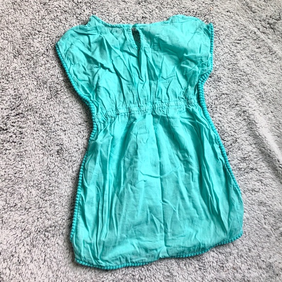 Gorgeous Seafoam Aqua Green Pom Pom Swim Cover Up - Picture 2 of 3